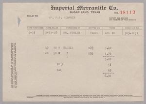 [Invoice from Imperial Mercantile Co.: March, 1948]