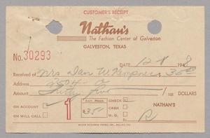 Primary view of object titled '[Receipt from Nathan's: December 1948]'.