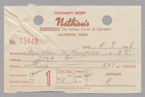 [Receipt from Nathan's: April 1948]