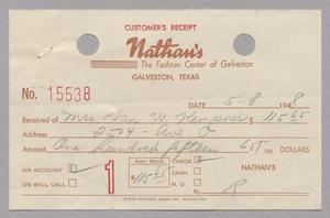 [Receipt from Nathan's: May 1948]