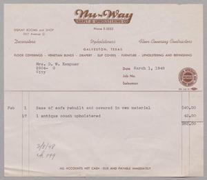 [Invoice for Nu-Way Carpet & Upholstering Co.]