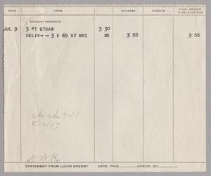 [Invoice for Louis Sherry, July 9, 1947]