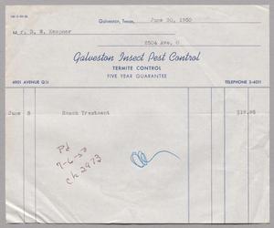 [Invoice for Roach Treatment, June 30, 1950]