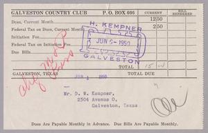 [Monthly Bill for Galveston Country Club: June 1950]