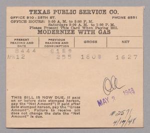 Texas Public Service Co. Monthly Statement (20-45): May 1948