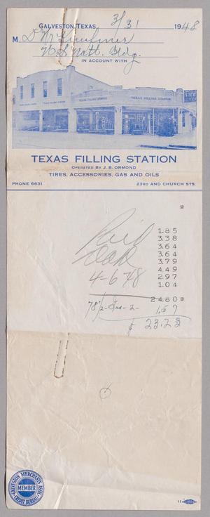 [Account Statement for Texas Filling Station: March 1948]