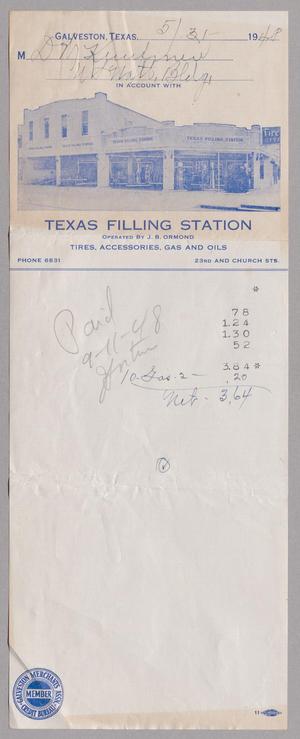 [Account Statement for Texas Filling Station: May 1948]