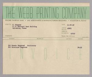 [Invoice for Engravings from the Webb Printing Company]