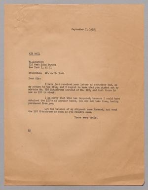 [Letter from Daniel W. Kempner to Mr. A. W. Rush, September 7, 1948]