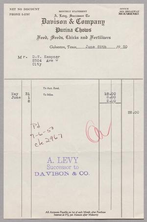 [Monthly Statement for Davidson & Company, June 28, 1950]
