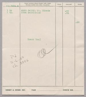 [Invoice from Henry A. Dreer, Inc., February 1950]