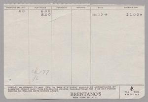 [Invoice for Brentano's, December 13, 1948]