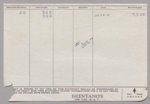 [Invoice for Brentano's, June 14, 1949]