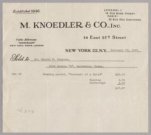 [Invoice for M. Knoedler & Co., Inc.]