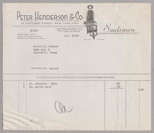[Invoice for Seeds from Peter Henderson & Co.]