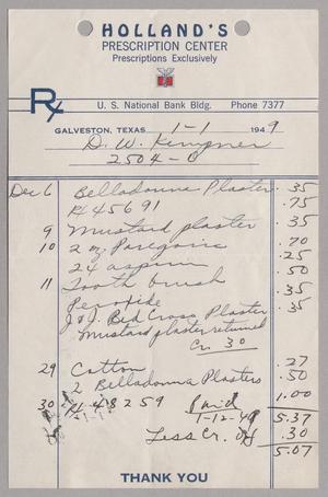 [Monthly Bill for Prescriptions: January 1949]