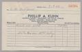 Primary view of [Invoice and Account Statement for Phillip A. Kuhn, Jun-Aug. 1949]