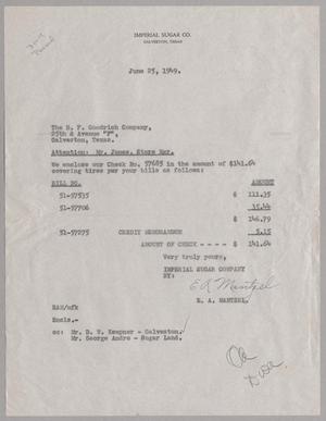 [Letter from E. A. Mantzel to The B. F. Goodrich Company, June 25, 1959]