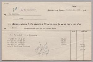 [Invoice from Merchants & Planters Compress & Warehouse Co., October 31, 1950]