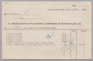 [Invoice from Merchants & Planters Compress & Warehouse Co., March 31, 1950]