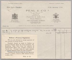 [Invoice for Items Sold By Peal & Co]
