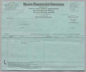 [Invoice for Brass Wood Screws, September 1950]