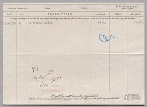 [Invoice for Union Suits, June 1950]