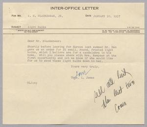 [Letter from Thomas L. James to A. H. Blackshear, Jr., January 10, 1957]