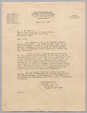 [Letter from Jay A. Phillips to J. E. Meyers, April 27, 1960]