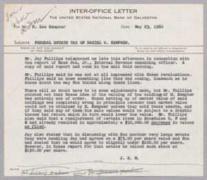 [Inter-Office Letter from J. E. Meyers to R. Lee Kempner, May 23, 1960]