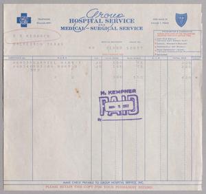[Invoice for Hospital Services, March 1952]