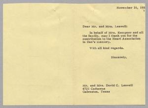 [Letter to Mr. and Mrs. Leavell, November 16, 1956]