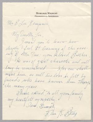 [Letter from Elsa K. Bertig to R. Lee Kempner, October 1956]