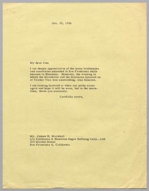 [Letter from R. Lee Kempner to James H. Marshall, October 25, 1956]