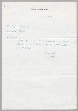 [Letter from Jerome Moskowitz to R. Lee Kempner, October 18, 1956]