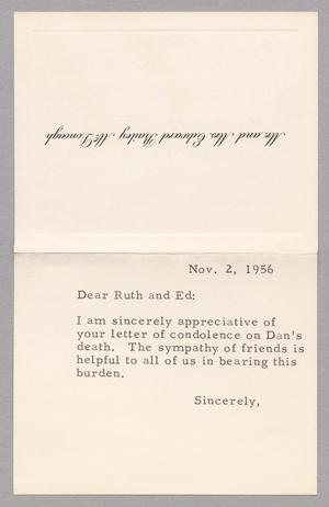 [Letter from R. Lee Kempner to Ruth and Edward Bailey McDonough, November 2, 1956]