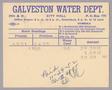 Text: Galveston Water Works Monthly Statement (2504 O 1/2): November 1952