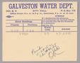 Text: Galveston Water Works Monthly Statement (2524 O 1/2): November 1952
