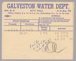 Text: Galveston Water Works Monthly Statement (2504 O 1/2): July 1952