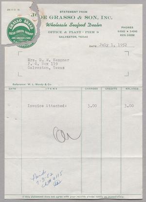 [Invoice for Frozen Shrimp, June 2, 1952]