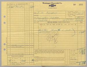 [Invoice for Repair Order, January 1950]