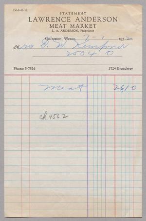 [Invoice for Meat, July 1952]
