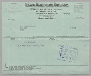 [Invoice for Hose Clamps, July 1952]