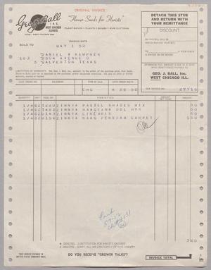 [Invoice for Amount Due to Geo. J. Ball, Inc., May 1952]