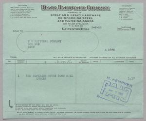 [Invoice for Seven Door Ball Checks, March 1952]