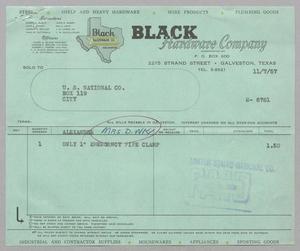 [Invoice for Emergency Pipe Clamp, November 1957]