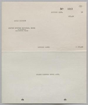 [Invoice for Charge to Kempner House Account, October 1958]