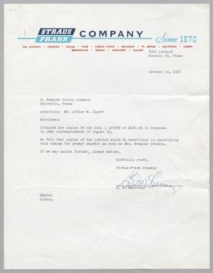 [Letter from G. W. McKinney to H. Kempner Cotton Company, October 16, 1958]