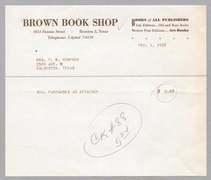 [Invoice for November Purchases, December 1958]