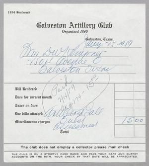 [Invoice for Charges for Mrs. D. W. Kempner, January 1959]